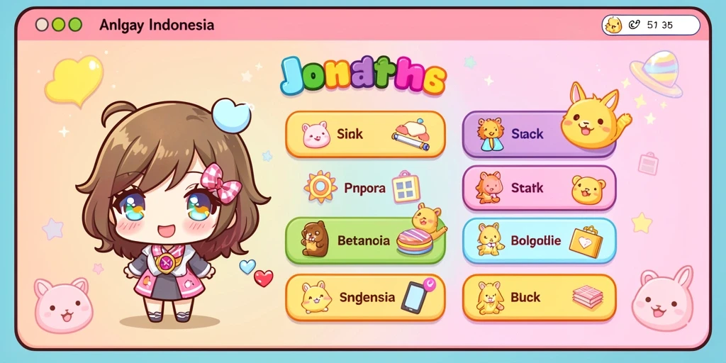 Tampilan beranda permainan yang menarik dan informatif.